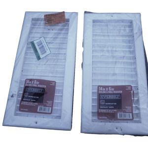 (Lot of 2) 14" x 6" Adjustable 1-Way Wall/Ceiling Register (OD 15.75"L x 7.75"H)